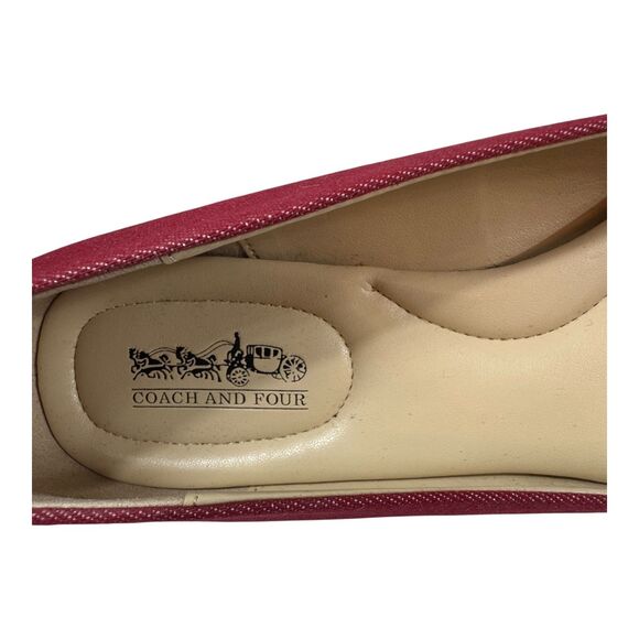 Coach and Four Red Metallic Melitta Ballet Flats Shoes Women's Size 10 Sparkly - Picture 3 of 16